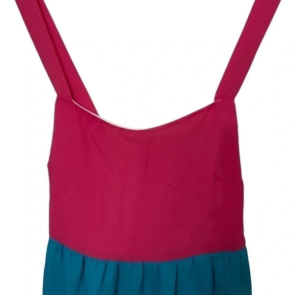 Women's Summer Sleeveless Color Block Dress - Picture 5 of 8